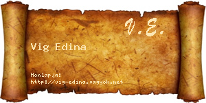 Vig Edina névjegykártya